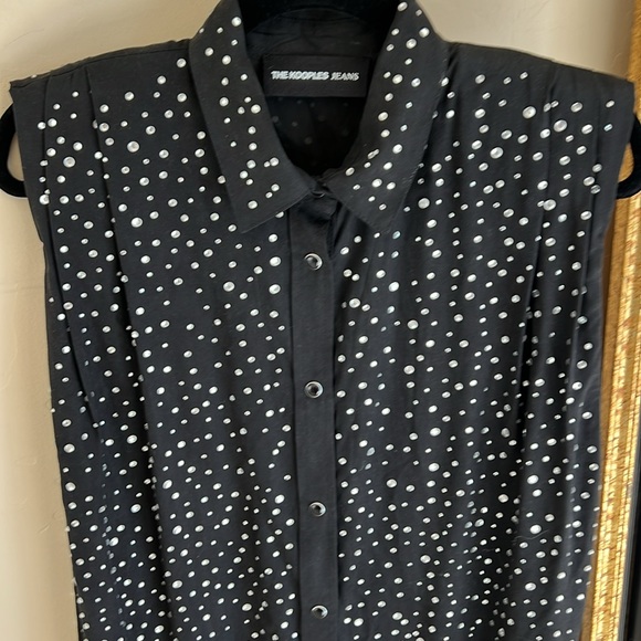 The Kooples Black Studded Sleeveless Shirt - Picture 4 of 10